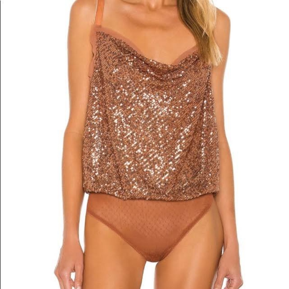 FREE PEOPLE • WOMEN'S SHIMMER & SHINE SEQUINS BODYSUIT